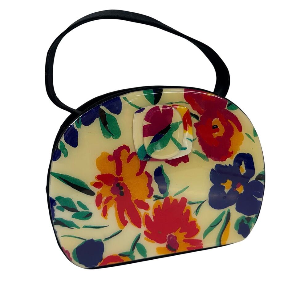 Angela Frascone Hand Bag Floral Plastic Vintage